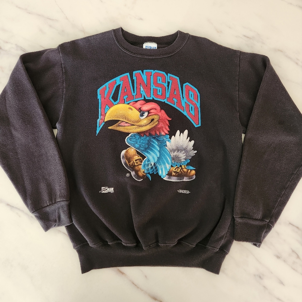 Vintage retro 90's KU University of Kansas Jayhawks sweatshirt Salem unisex‎
